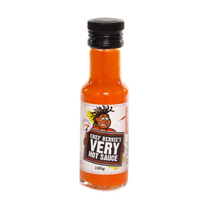 Very Hot Chilli Sauce - 100% Natural - Vegan - Gluten Free & Dairy Free - No Added Sugar 100g Bottle - Chef Bernie's 
